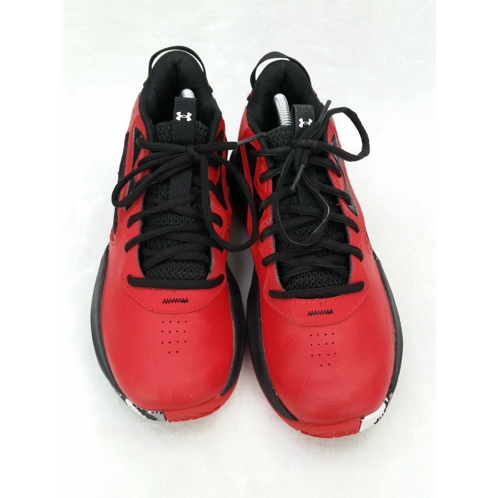 Youth Under Armour Basketball Shoes Red Black Sneakers Art 3025617-600 6.5Y 6.5 - Picture 2 of 13